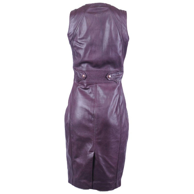 DIESEL L KAREN ABITO 62E Womens Sleeveless Leather Dress Party Maxi Long Bodycon