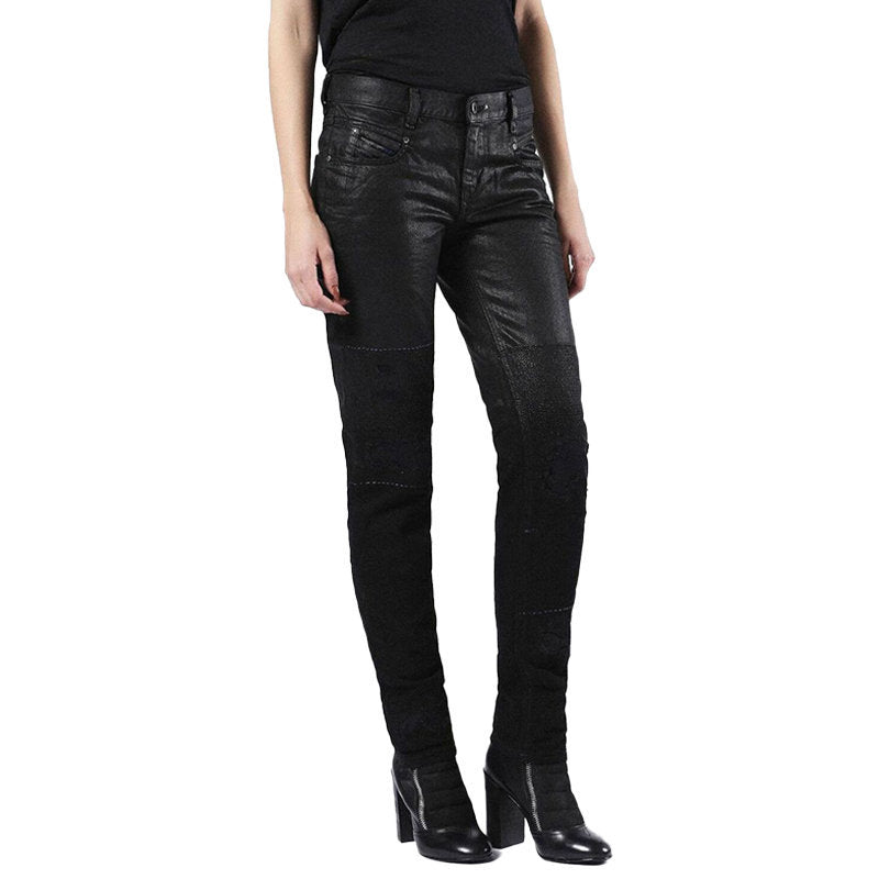 DIESEL BELTHY 0856E Womens Jeans Denim Regular Slim Black Pants Limited Edition