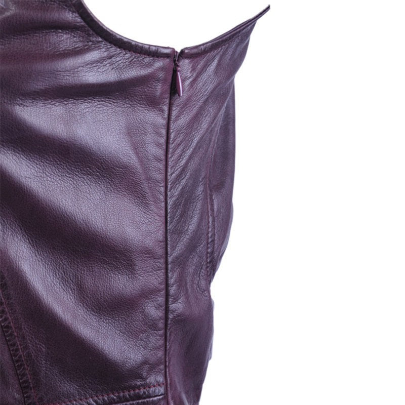DIESEL L KAREN ABITO 62E Womens Sleeveless Leather Dress Party Maxi Long Bodycon