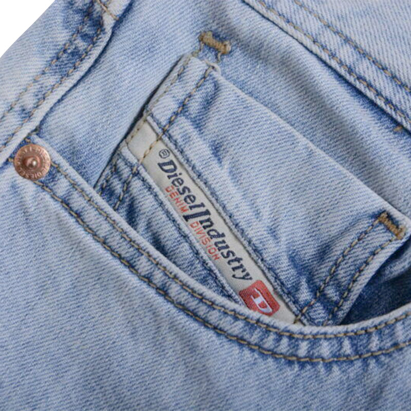 DIESEL DAGH 084SX Mens Denim Jeans Regular Fit Straight Cotton Light Denim Blue