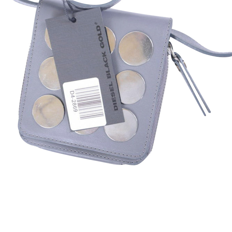 DIESEL Unisex Side Bag Genuine Leather Black Small Coin Purse Clutch Bag D4-2869