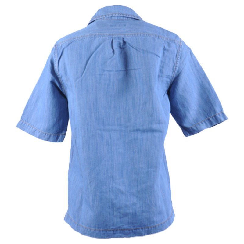 DIESEL D FLOY 0EASL Mens Denim Shirt Short Sleeve Summer Casual Blue Shirts