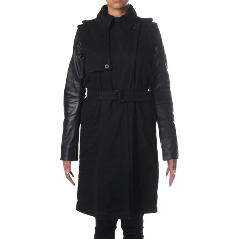DIESEL L-SIOME CAPPOTTO Womens Trench Coat Knee Long Winter Outwear Waistcoat