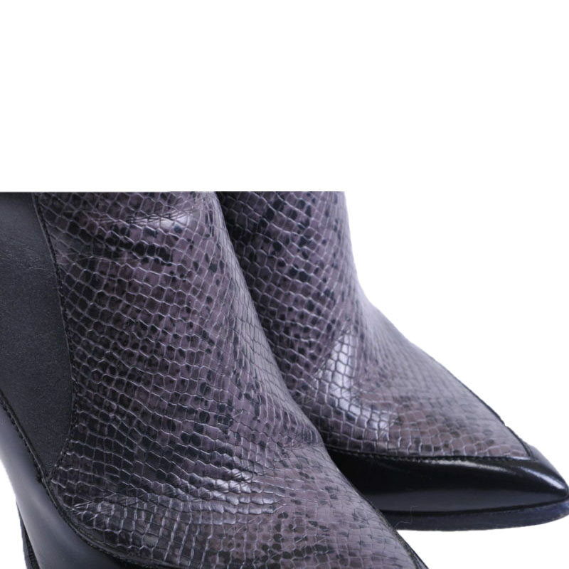 DIESEL D IPPER PHA Womens Boots Genuine Leather Cuban Heel Black Shoes RP-259
