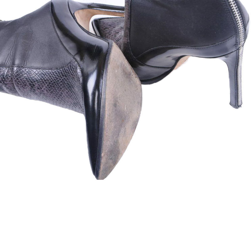 DIESEL D IPPER PHA Womens Boots Genuine Leather Cuban Heel Black Shoes RP-259