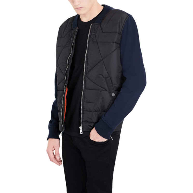 DIESEL S KINGS Mens Bomber Jacket Padded Casual Winter Outwear Black Fleece Coat