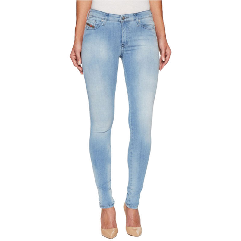 DIESEL SKINZEE 084CR Womens Denim Jeans Faded Stretch Super Skinny Fit Blue Pant