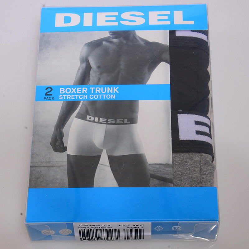 DIESEL UMBX ROCCO 02 Mens Short Boxer Trunk 2x Pack Stretch Cotton Underwear