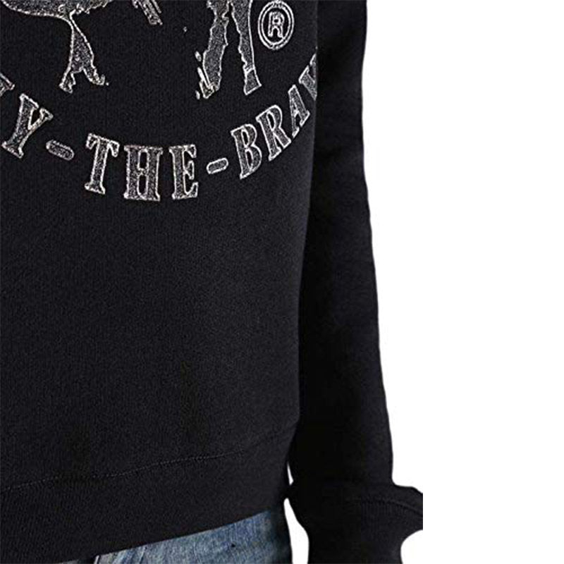 DIESEL F RADI T Felpa Womens Sweatshirts Crew Neck Black Pullover Winter Sweater