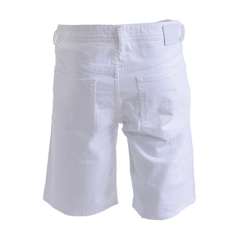 DIESEL BUSTSHORT 0689H Mens Shorts Denim Jeans Distressed Summer Beachwear White