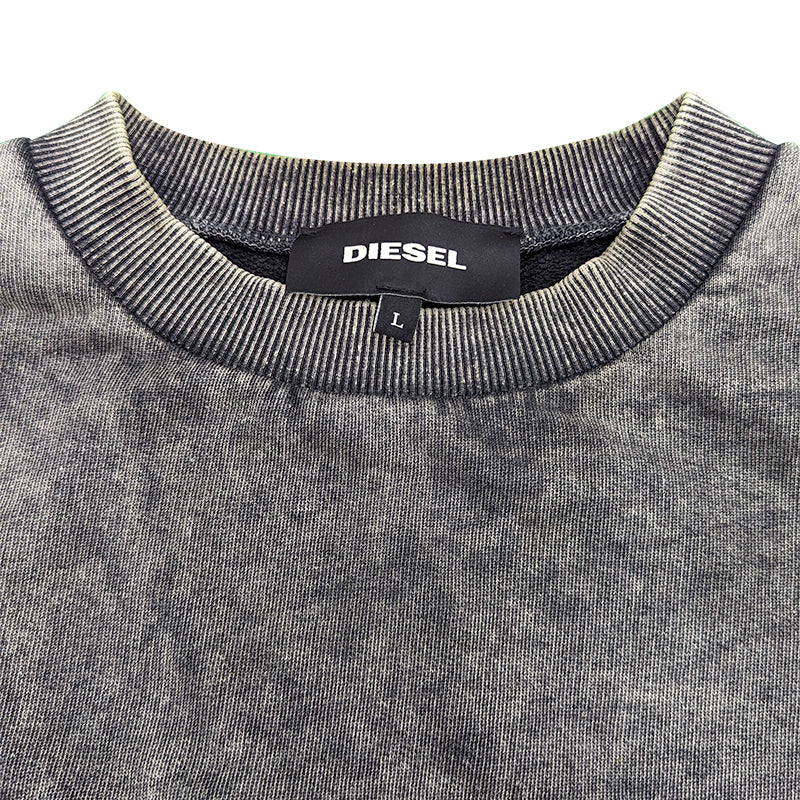 DIESEL Mens Sweatshirts Charcoal Long Sleeve Round Neck Pullover Casual Tops NEW