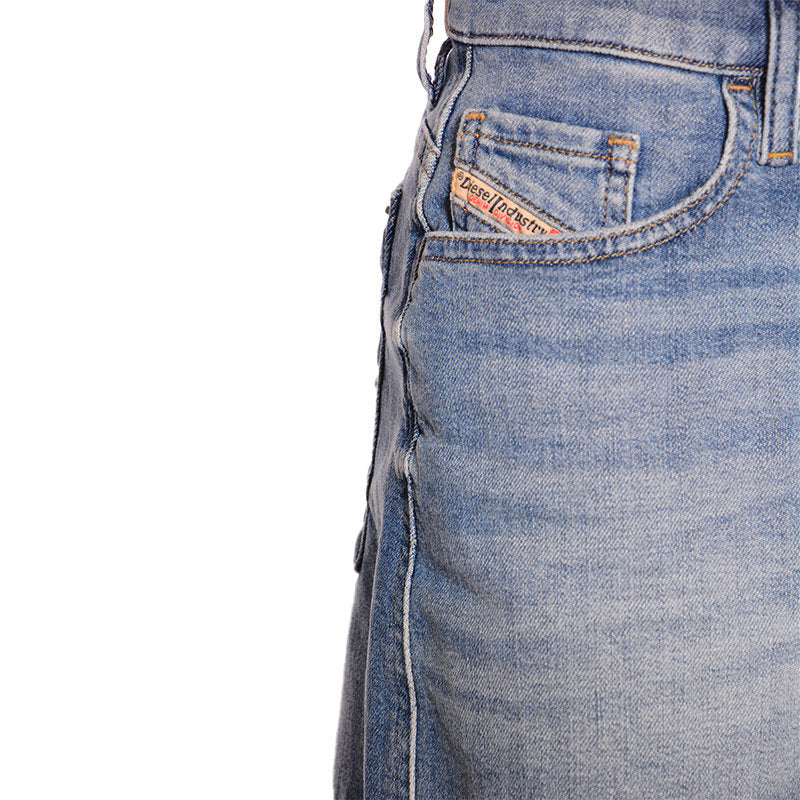 DIESEL DE NICO RK84X Women Denim Shorts Blue Raw edge Vintage Slim Jeans Shorts