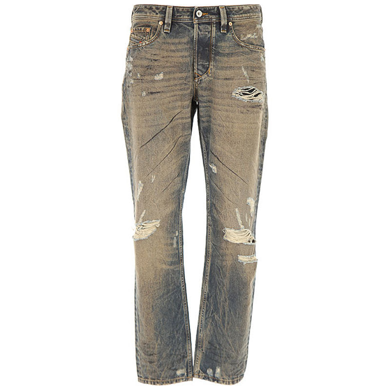 DIESEL LARKEE BEEX 084XB Mens Denim Jeans Regular Tapered Faded Distressed Pants