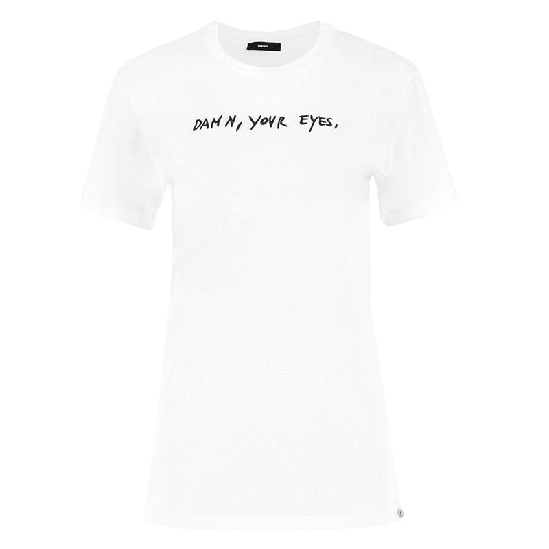DIESEL T FLAVIA A Womens T-Shirt Crew Neck Short Sleeve Casual Summer White Tops