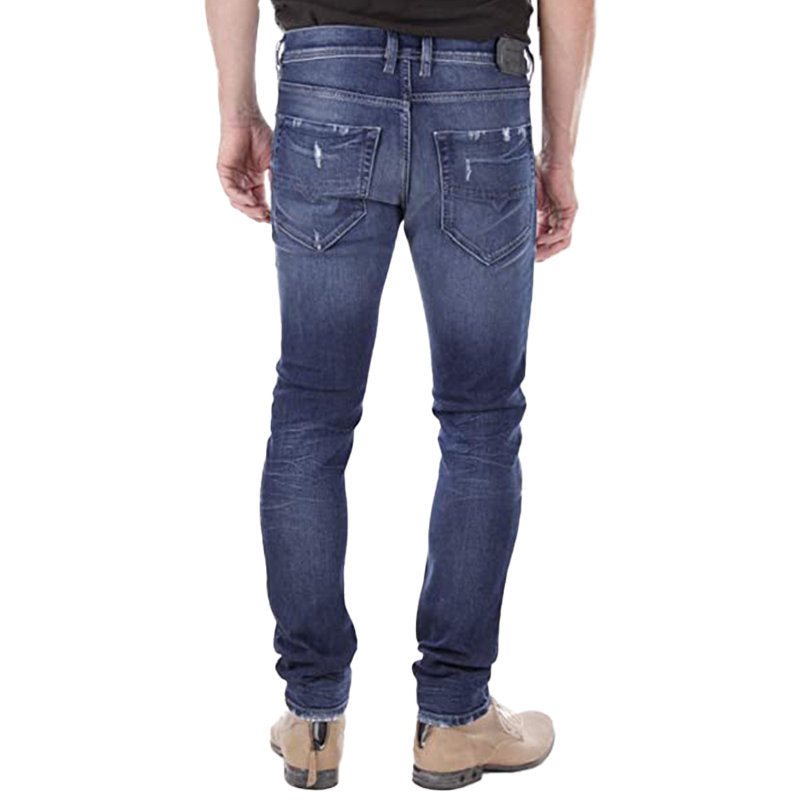 DIESEL TEPPHAR R39M0 Mens Denim Jeans Regular Fit Straight Leg Casual Blue Pants