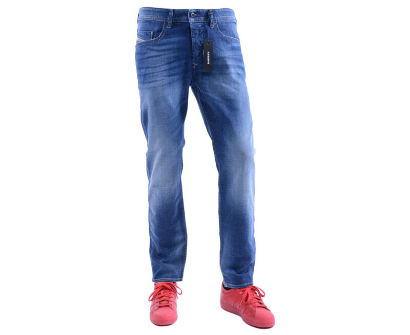 DIESEL BUSTER 084GR Mens Denim Jeans Regular Slim Tapered Blue Faded