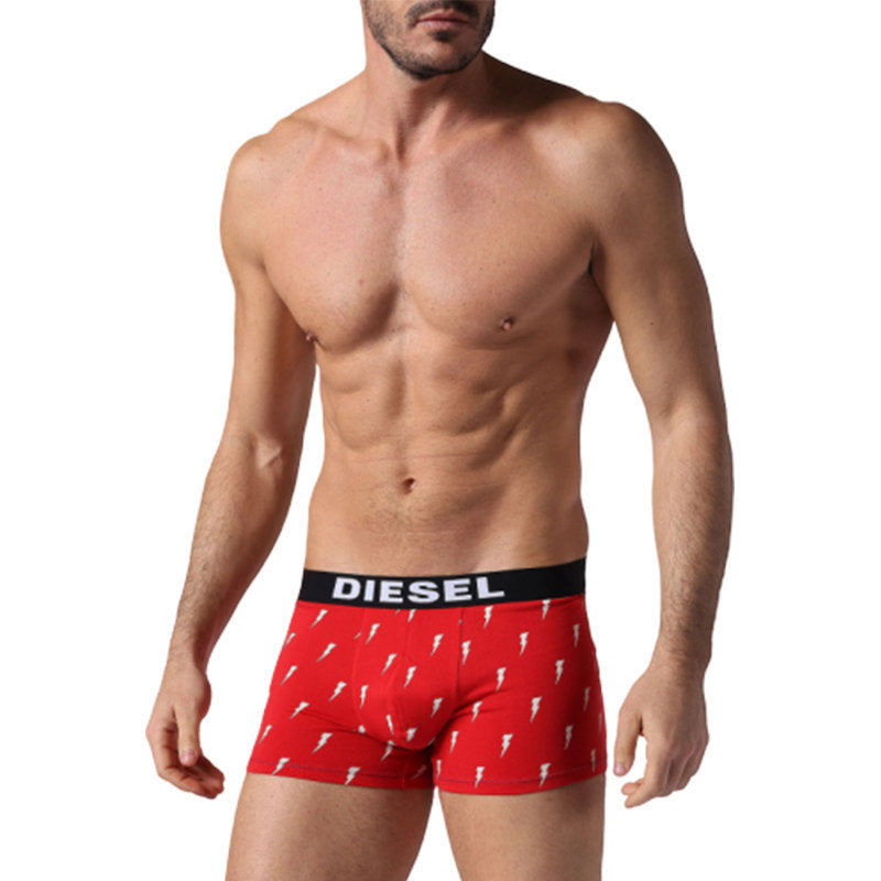DIESEL UMBX SHAWN SEASONAL Mens Boxer Trunk Shorts Single Pack Underwear Red