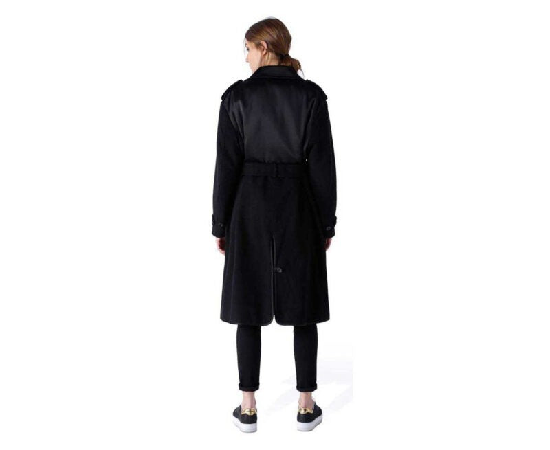 DIESEL W-DEELY 0PAKV Womens Trench Coat knee long Summer Outwear Black Waistcoat